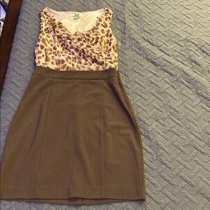 New York and Company Leopard Print and Brown Dress